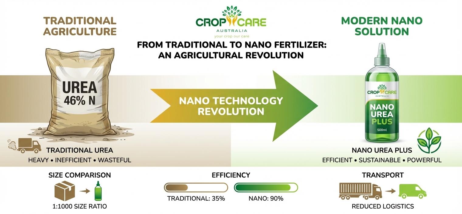 Product evolution timeline from traditional to nano fertilizer